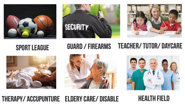 Occupations for LiveScan printing